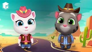 WHO IS THE BEST? My Talking Angela vs My Talking Tom in Wild West Event!