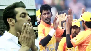 Salman Khan Stunned By Chennai Rhinos Unbelievable Catches In Celebrity Cricket