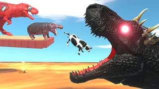 Rescue Cow Dinosaur From Batman T-Rex vs Megalodon In Jurrassic Park Animal Revolt Battle Simulator