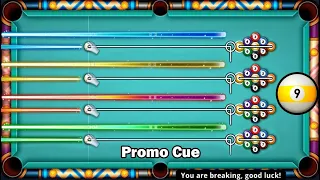 8 ball pool Promo Cue in Miami 😍 Blue & Yellow & Red & Green & orange