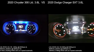 2020 Chrysler 300 Ltd. VS 2020 Dodge Charger SXT acceleration comparison.