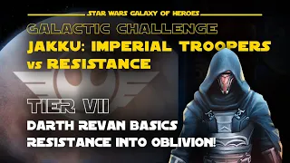 Max rewards Tier 7 Jakku Imperial Troopers vs Resistance Galactic Challenge | SWGOH IT GC