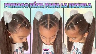 Quick and Easy Hairstyle for School / Hairstyle with Hair Ties for Girls