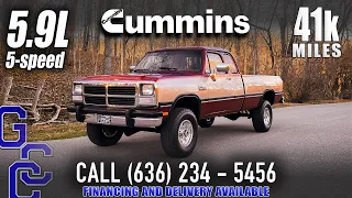 First Gen Cummins 12v For Sale: 1993 Dodge Ram W-250 LE 4x4 Stick Shift Diesel With Only 41k Miles