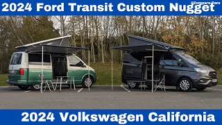 2024 Camper Van Comparison of the Ford Transit Custom Nugget Vs Volkswagen California