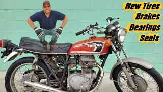 Honda CB360 Gets NEW TIRES! Bearings & Brakes Inspected!