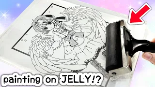 PAINTING on clear JELLY SQUISHY!? viral tik tok art #gelliprinting