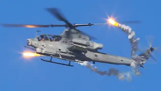 AH-1Z Viper in Action: Intense Close Air Support Exercise! Day & Night Live Fire