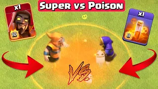 TH-14 Poisoned Troops vs Super Troops - Clash of Clans