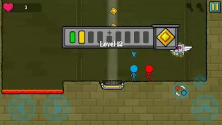 Red And Blue Stickman : Animation Parkour Level 12 Gameplay Walkthrough.