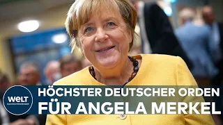 GROSSKREUZ IN BESONDERER AUSFERTIGUNG: Höchstmögliche Auszeichnung Deutschlands an  Angela Merkel