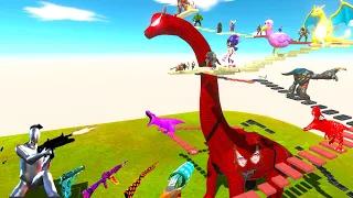 DEADLY Parkour Around RED EVIL BRACHIOSAURUS - Animal Revolt Battle Simulator