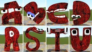 Turning Into LAVA All Alphabet Lore Family In Garry's Mod