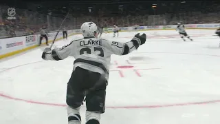 Brandt Clarke gets out of the box and scores the OT winner on the breakaway for his first NHL goal.