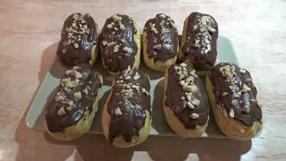 Эклеры с шоколадной глазурью  Շոկոլադապատ էկլեր Chocolate Eclair Recipe