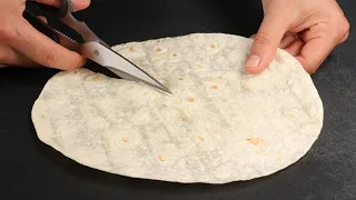 Cut Tortilla This Way! 2 filling options! This Recipe Makes Me Never Get Tired of Eating Tortillas