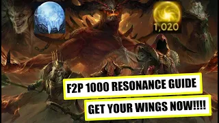 F2P 1000 Resonance Guide GET YOUR WINGS!!! | Diablo Immortal