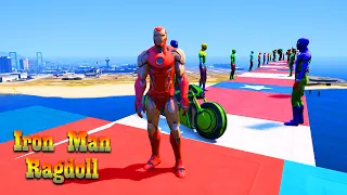 GTA 5 Ragdolls Compilation - IronMan Vs Super Hero Jump/Faile - EP. 31