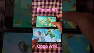 oppo A1K vs iPhone 6G play free fire #shorts