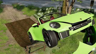 Epic High Speed Car Jump Crash #001 - BeamNG Drive I Unlimited Car Crash