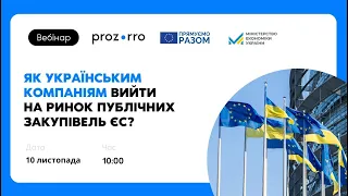 Як українським компаніям вийти на ринок публічних закупівель ЄС?