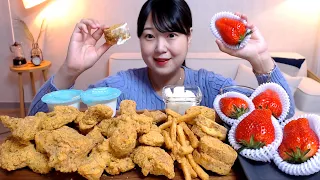 바삭한 뿌링클 치킨 뿌링 멘보샤 뿌링 감자튀김 킹스베리딸기 왕딸기 먹방 Bburinkle chicken Mianbao Xia Strawberry Mukbang Eatingsound