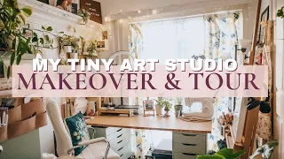 MY TINY ART STUDIO Makeover & Tour | organizing my 8x8 ft craft space