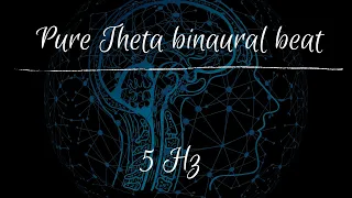 PURE Theta Frequency wave| 5 Hz binaural beat for Meditation and Body Relaxation (Black screen)