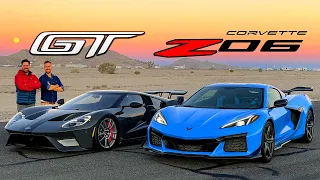 2023 Corvette Z06 vs 2022 Ford GT // The American Superheroes [+Drag Race]