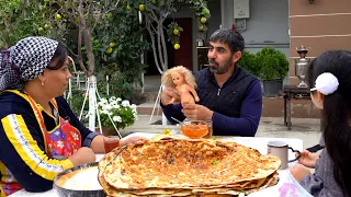 Cooking Turkish Street Food Lahmajun Recipe with Organic Farm Products - Country Life Vlog