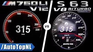 S63 AMG vs BMW M760Li 0-315km/h ACCELERATION TOP SPEED SOUND & AUTOBAHN POV by AutoTopNL