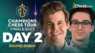 Watch Magnus v Hikaru! Can Wesley & Fabiano Maintain Lead? | Champions Chess Tour Finals 2023 Day 2