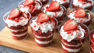 RED VELVET trifle ☆ Dessert in cups ♥️ The best recipe!