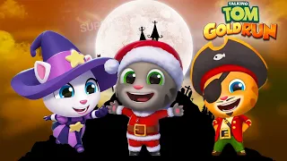 Tom Gold Run| The Million Race Pirate Ginger & Santa Tom & Witch Angela - Three Screen - IOS,Android