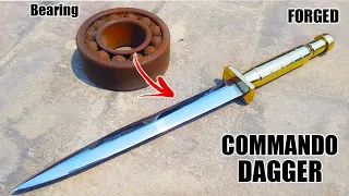 Forging COMMANDO DAGGER Out of Rusty Bearing