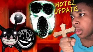 We Beat Roblox Doors Hotel Update by Trapping Ambush with Crucifix! (NEW DOOR 100)