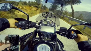 Triumph Tiger Handling test in twisties and the real engine sound with two gopro on board