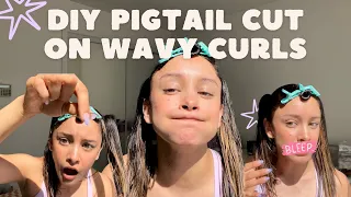 Manes by Mell Pigtail DIY Haircut on Imperfect, Real Wavy Curly Hair