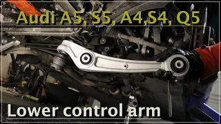 How to replace lower control arms on Audi A5 (1G) 2007-2016 | DIY | ASMR