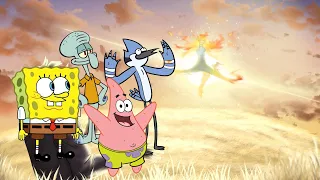 spongebob, patrick, squidward, mordecai - golden hour (jvke quartet cover)