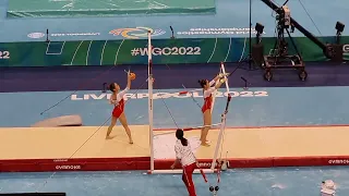 Team China Uneven Bars Training - Qualifications - 2022 World Championships