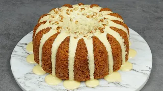 My husband asks me to cook this cake 3 times a week! Tastiest Carrot Cake with Cream Cheese Glaze