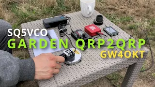 Garden EFHW Vertical testing (QRP CW QSO GW4OKT DE SQ5VCO)