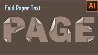 How to create paper folding text in Illustrator by using shape builder tool . Tutorial For Beginner