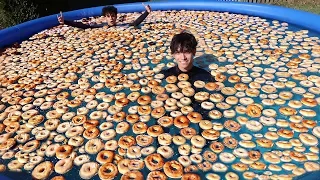 1000 DONUTS IN POOL!