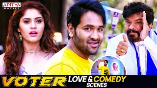 "Voter" Movie Love & Comedy Scenes | Hindi Dubbed Movie | Vishnu Manchu, Surabhi | Aditya Movies
