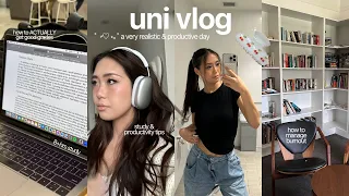 UNI VLOG 📝 8+hrs of study, realistic days, study & productivity tips, long days on campus, burnout