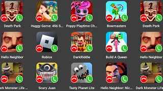 Death Park,Huggy Game: 456 S...,Poppy Playtime Ch...,Bowmasters,Hello Neighbor,Roblox,DarkRiddle...