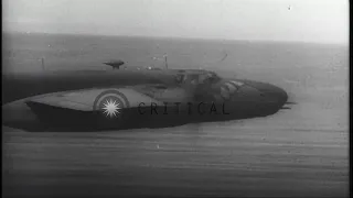 US aircraft bombard Japanese positions and vessels in the Pacific Theater during ...HD Stock Footage