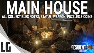 Resident Evil 7 - Main House Collectibles Guide (Shotgun, notes, statues, antique coins & More)